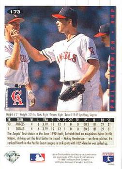 Phil Leftwich  baseball card collectible - Main Image 2