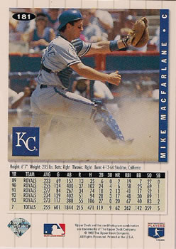 Mike Macfarlane  baseball card collectible - Main Image 2