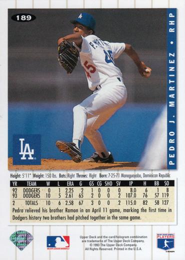Pedro J. Martinez  baseball card collectible - Main Image 2