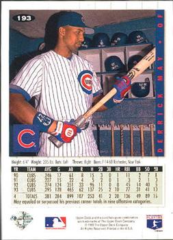 Derrick May  baseball card collectible - Main Image 2