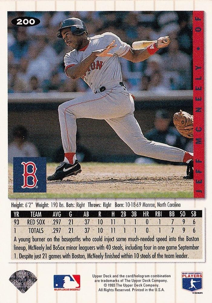 Jeff McNeely  baseball card collectible - Main Image 2