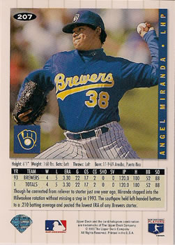 Angel Miranda  baseball card collectible - Main Image 2