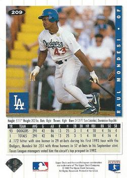 Raul Mondesi  baseball card collectible - Main Image 2
