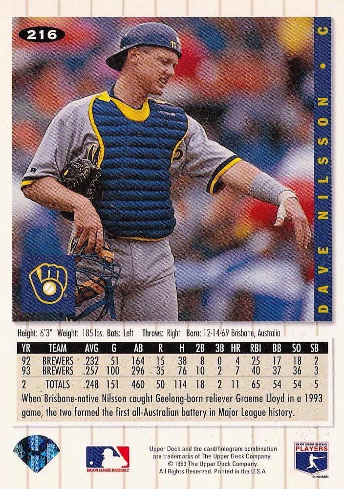 Dave Nilsson  baseball card collectible - Main Image 2