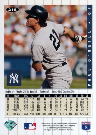 Paul O’Neill  baseball card collectible - Main Image 2