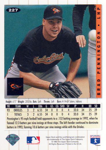 Brad Pennington  baseball card collectible - Main Image 2