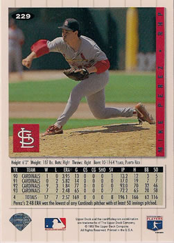 Mike Perez  baseball card collectible - Main Image 2