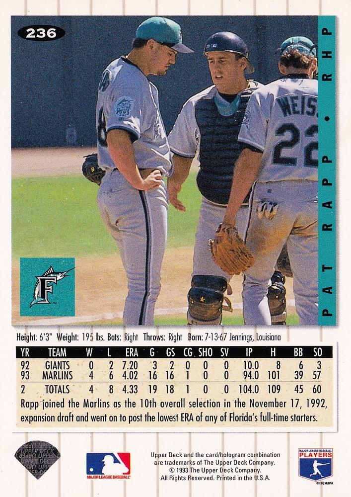 Pat Rapp  baseball card collectible - Main Image 2