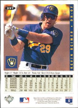 Kevin Reimer  baseball card collectible - Main Image 2
