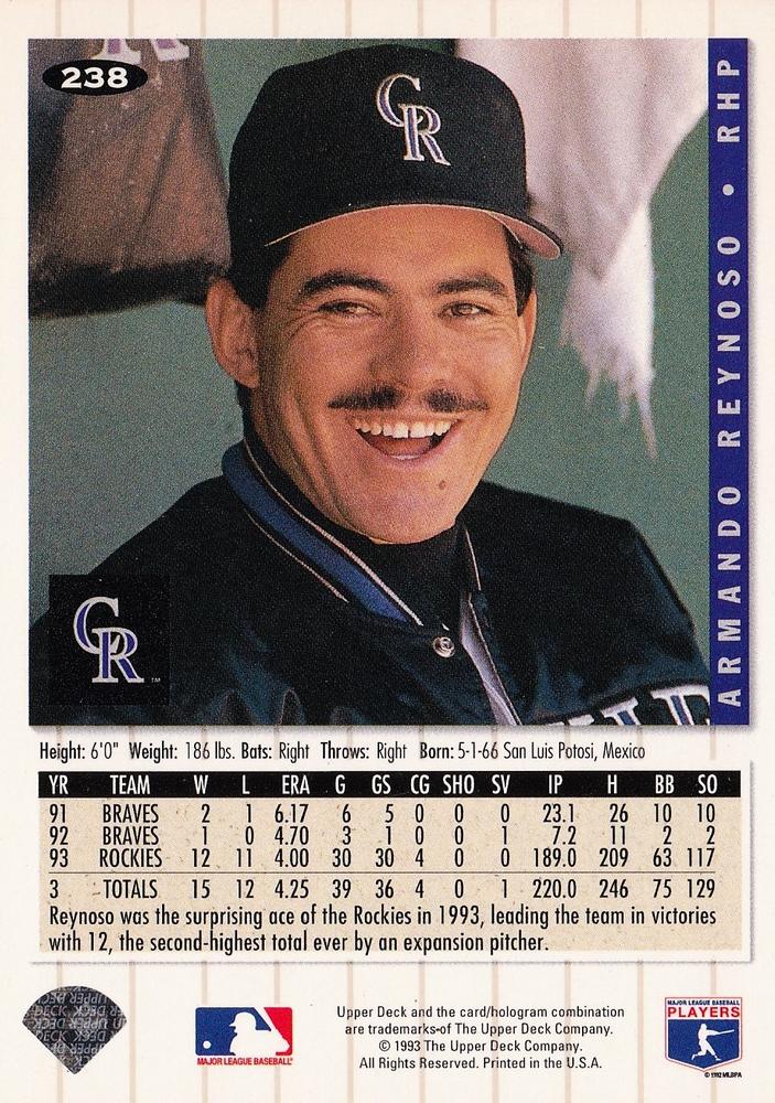 Armando Reynoso  baseball card collectible - Main Image 2