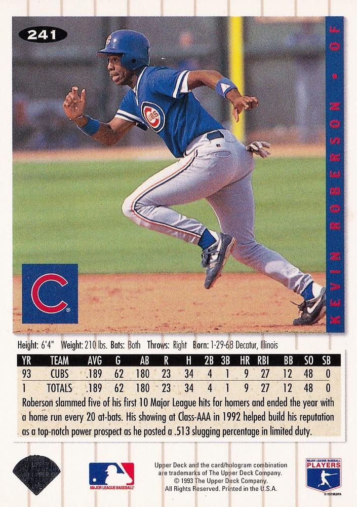 Kevin Roberson  baseball card collectible - Main Image 2