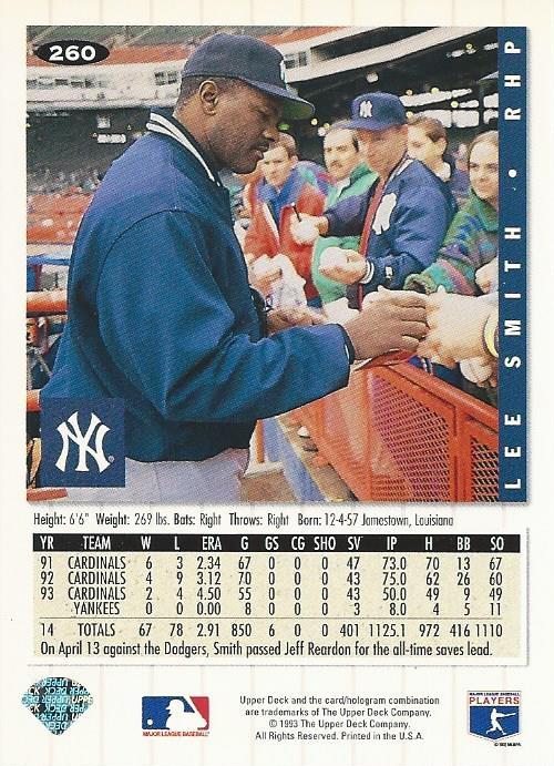 Lee Smith  baseball card collectible - Main Image 2