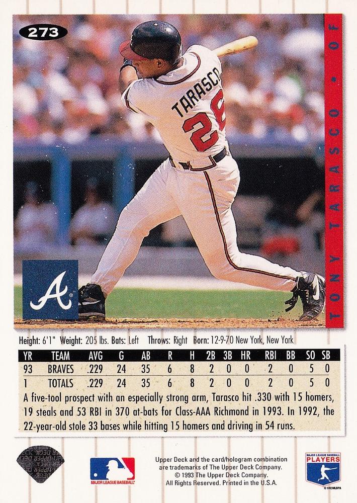 Tony Tarasco  baseball card collectible - Main Image 2