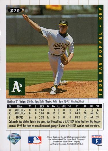 Todd Van Poppel  baseball card collectible - Main Image 2