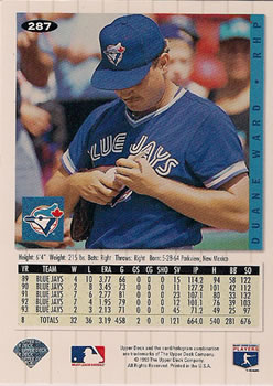 Duane Ward  baseball card collectible - Main Image 2
