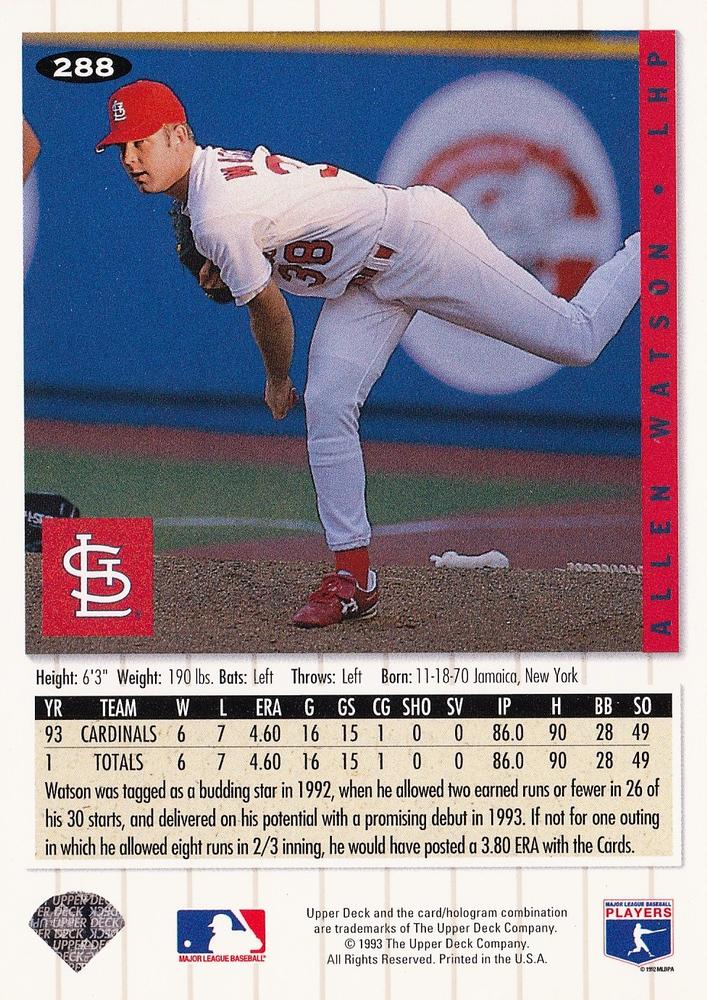 Allen Watson  baseball card collectible - Main Image 2