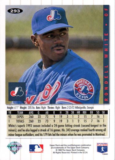 Rondell White  baseball card collectible - Main Image 2