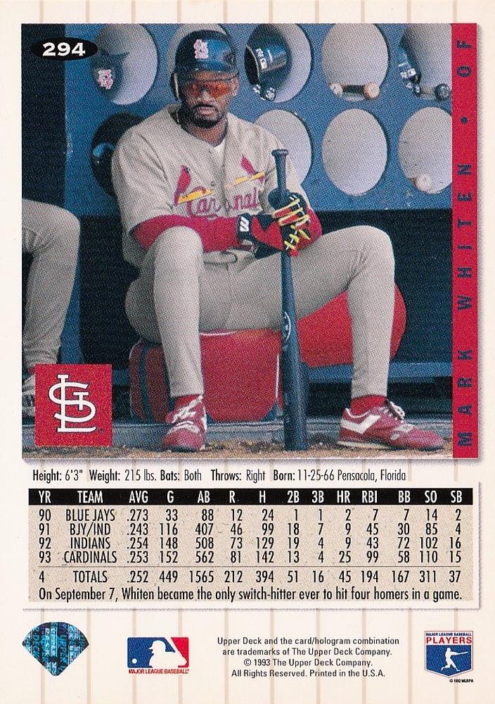 Mark Whiten  baseball card collectible - Main Image 2