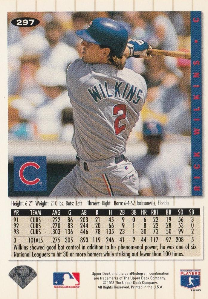 Rick Wilkins  baseball card collectible - Main Image 2