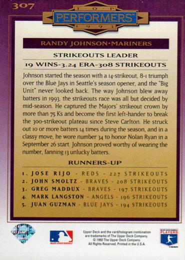 Randy Johnson  baseball card collectible - Main Image 2