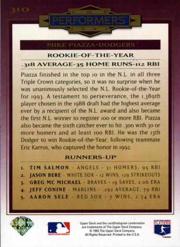 Mike Piazza  baseball card collectible - Main Image 2