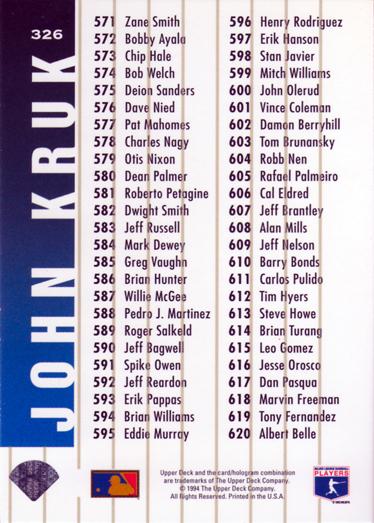John Kruk  baseball card collectible - Main Image 2