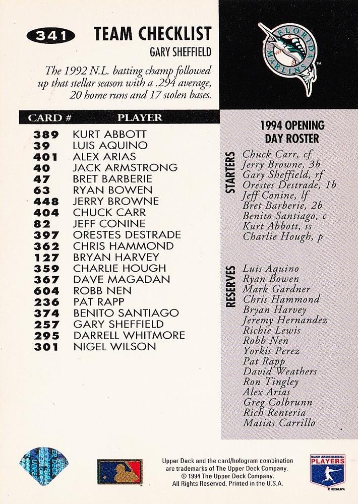 Gary Sheffield  baseball card collectible - Main Image 2