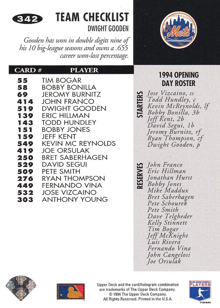 Dwight Gooden  baseball card collectible - Main Image 2