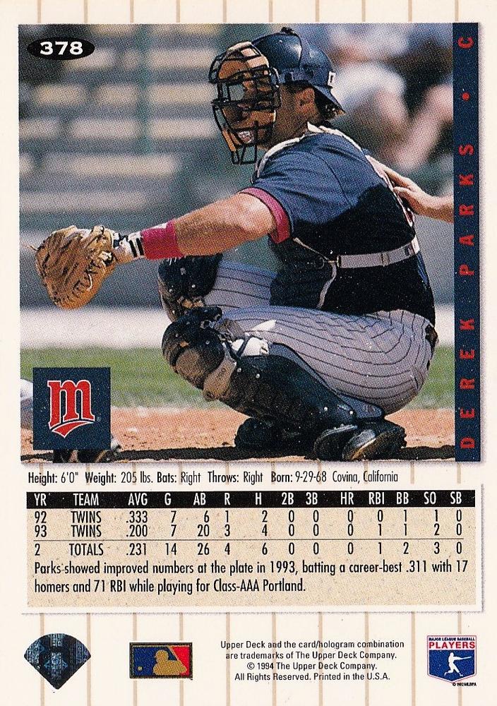 Derek Parks  baseball card collectible - Main Image 2