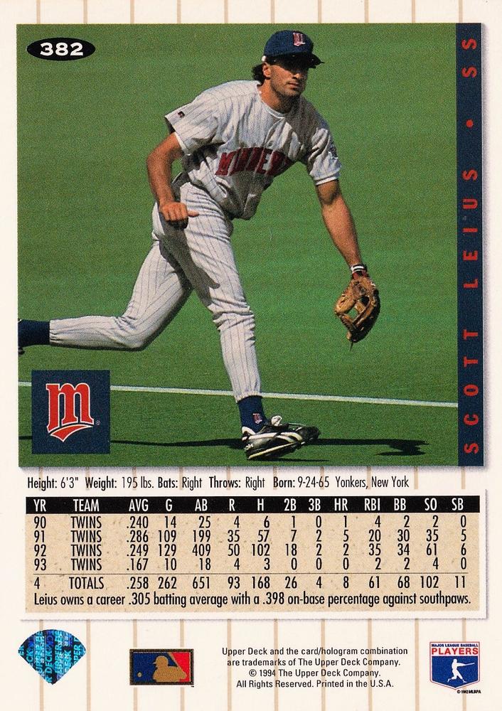 Scott Leius  baseball card collectible - Main Image 2