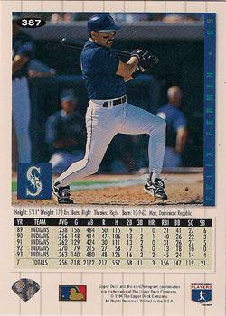 Felix Fermin  baseball card collectible - Main Image 2