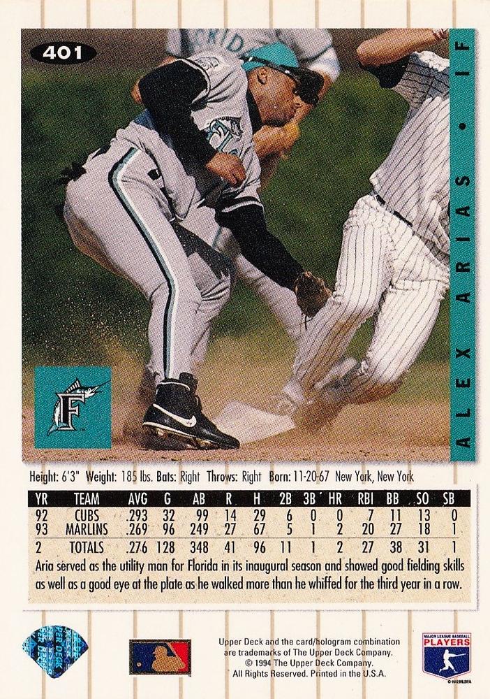 Alex Arias  baseball card collectible - Main Image 2