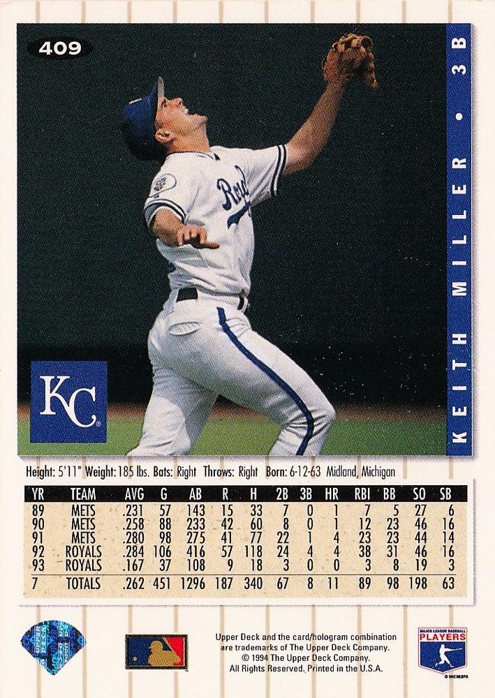 Keith Miller  baseball card collectible - Main Image 2