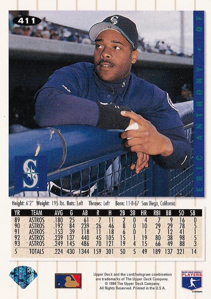 Eric Anthony  baseball card collectible - Main Image 2