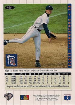 Scott Livingstone  baseball card collectible - Main Image 2