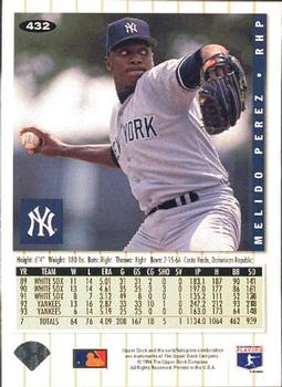 Melido Perez  baseball card collectible - Main Image 2