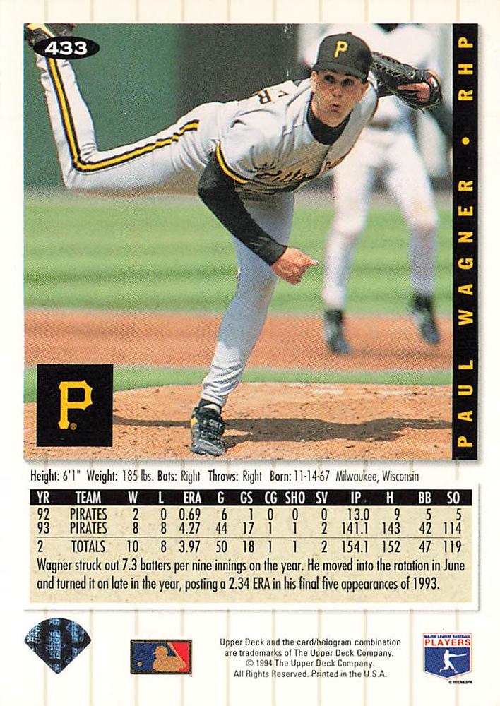 Paul Wagner  baseball card collectible - Main Image 2