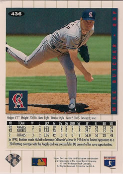 Mike Butcher  baseball card collectible - Main Image 2