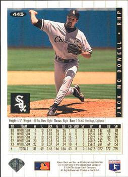 Jack McDowell  baseball card collectible - Main Image 2