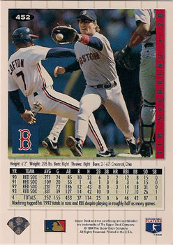 Tim Naehring  baseball card collectible - Main Image 2