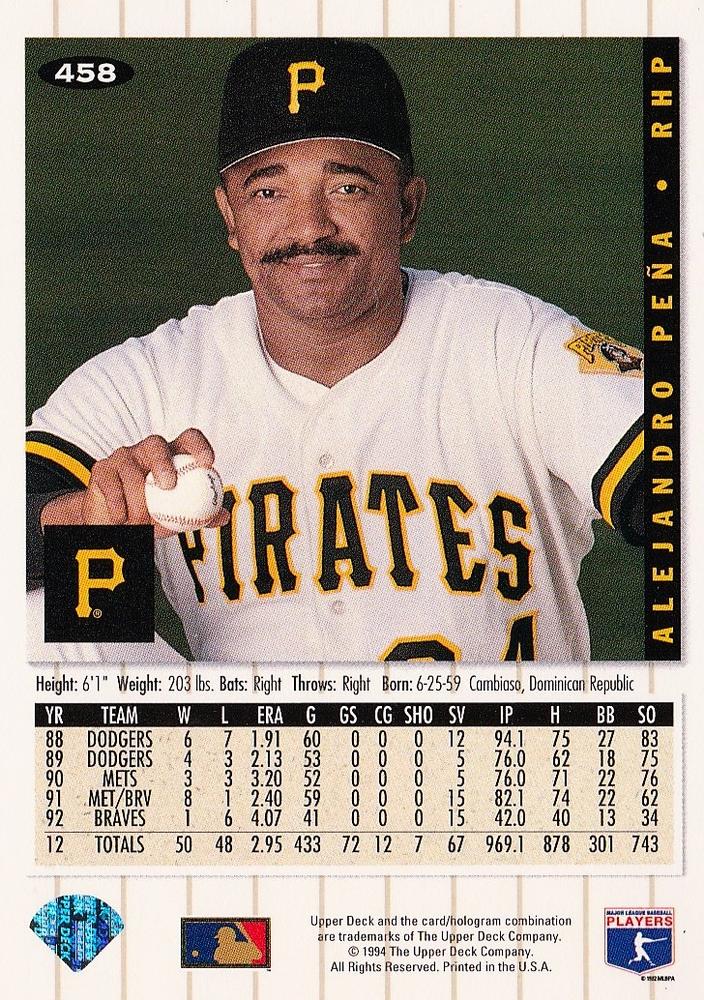 Alejandro Pena  baseball card collectible - Main Image 2