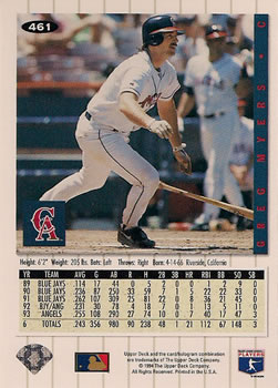 Greg Myers  baseball card collectible - Main Image 2
