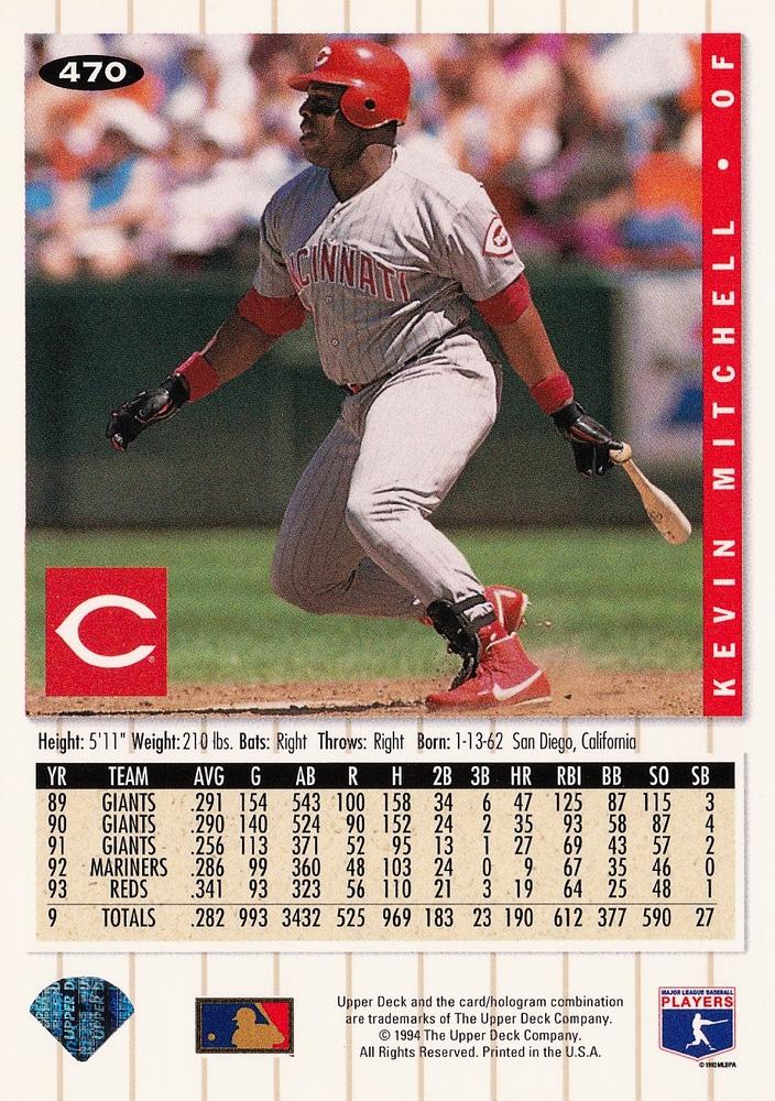 Kevin Mitchell  baseball card collectible - Main Image 2