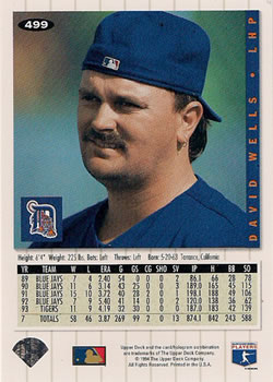 David Wells  baseball card collectible - Main Image 2