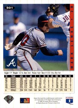 Mark Lemke  baseball card collectible - Main Image 2