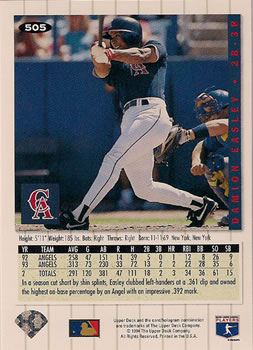 Damion Easley  baseball card collectible - Main Image 2