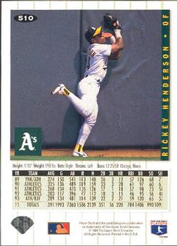 Rickey Henderson  baseball card collectible - Main Image 2