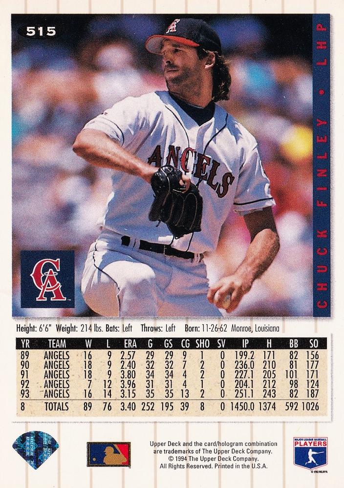 Chuck Finley  baseball card collectible - Main Image 2