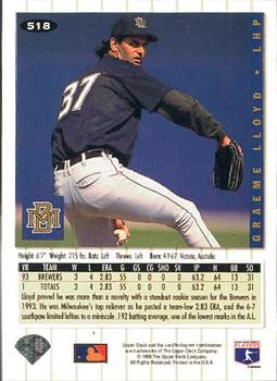 Graeme Lloyd  baseball card collectible - Main Image 2