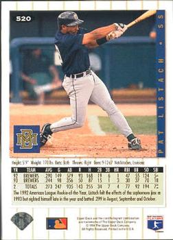 Pat Listach  baseball card collectible - Main Image 2